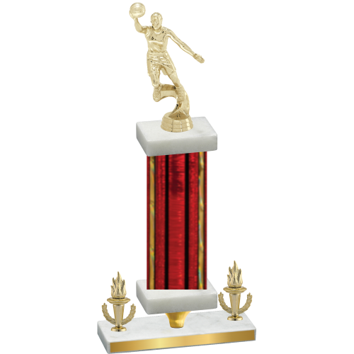 Premium Single Red Glacier Victory Basketball Trophy