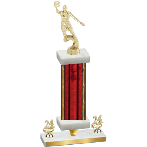 Premium Single Red Glacier Year Basketball Trophy