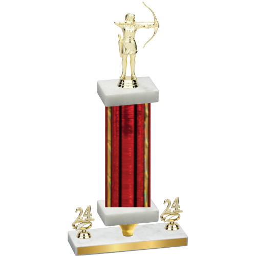 Premium Single Red Glacier Year Archery Trophy