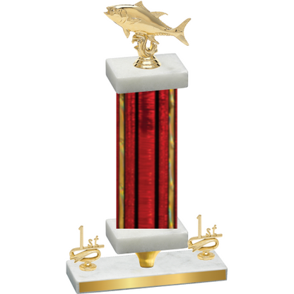 Premium Single Red Glacier First Place Fishing Trophy