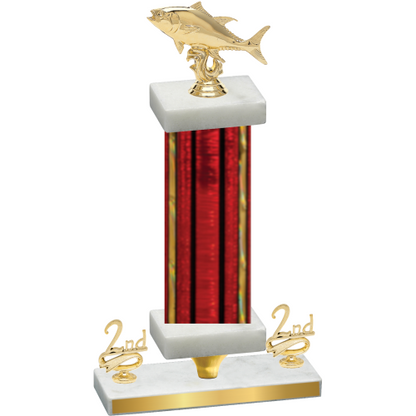 Premium Single Red Glacier Second Place Fishing Trophy