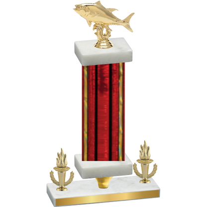 Premium Single Red Glacier Victory Fishing Trophy