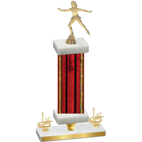 Premium Single Red Glacier First Place Skater Trophy