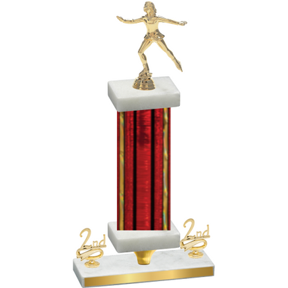 Premium Single Red Glacier Second Place Skater Trophy