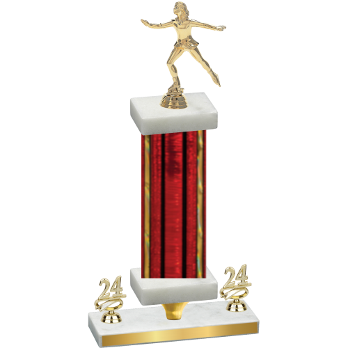 Premium Single Red Glacier Year Skater Trophy