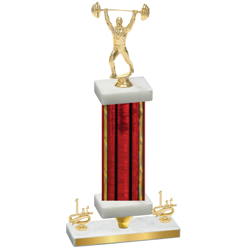 Premium Single Red Glacier First Place Weights Trophy