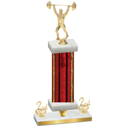 Premium Single Red Glacier Second Place Weights Trophy