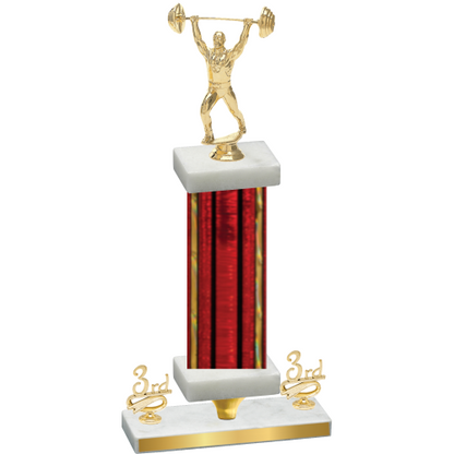 Premium Single Red Glacier Third Place Weights Trophy