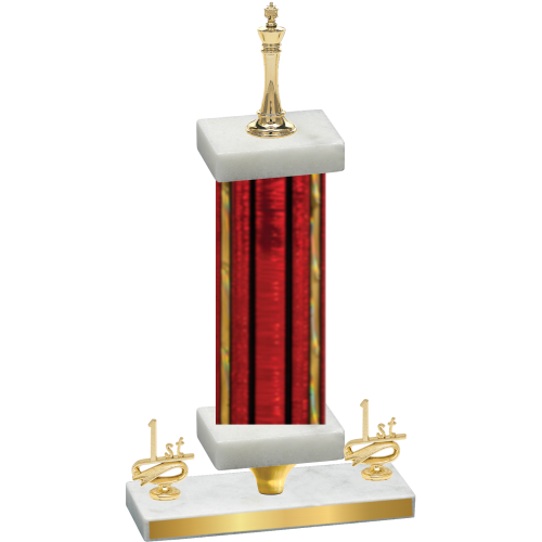 Premium Single Red Glacier First Place Chess Trophy