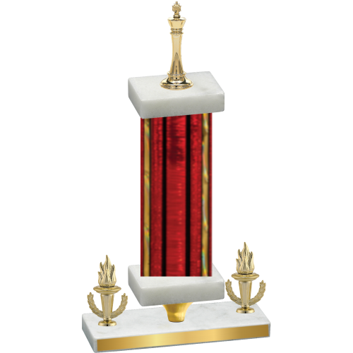 Premium Single Red Glacier Victory Chess Trophy