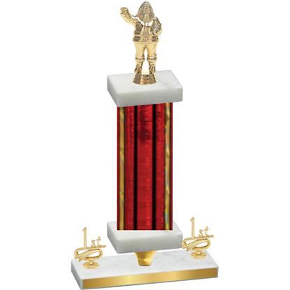 Premium Single Red Glacier First Place Holiday Trophy