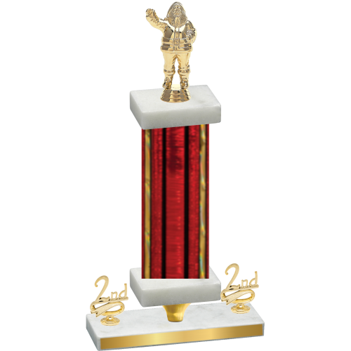 Premium Single Red Glacier Second Place Holiday Trophy