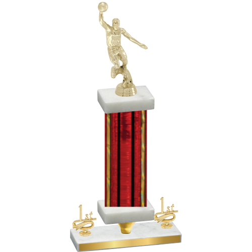 Premium Single Red Glacier First Place Basketball Trophy