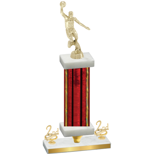 Premium Single Red Glacier Second Place Basketball Trophy