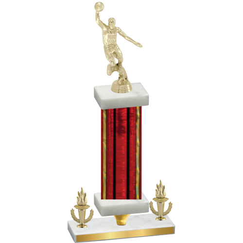 Premium Single Red Glacier Victory Basketball Trophy