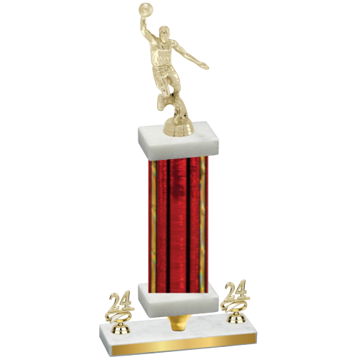 Premium Single Red Glacier Year Basketball Trophy