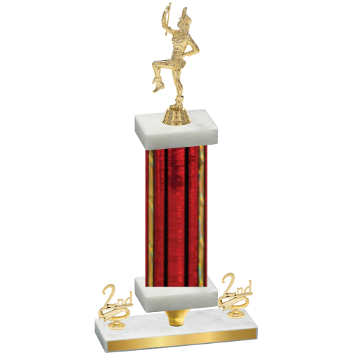 Premium Single Red Glacier Second Place Majorette Trophy