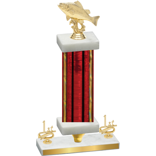 Premium Single Red Glacier First Place Fishing Trophy