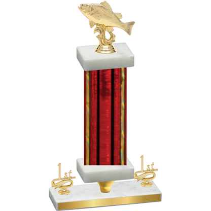 Premium Single Red Glacier First Place Fishing Trophy