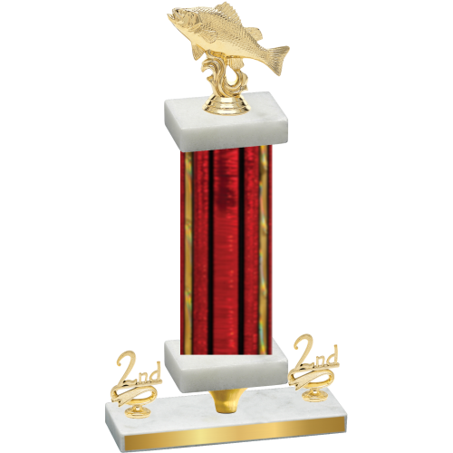 Premium Single Red Glacier Second Place Fishing Trophy