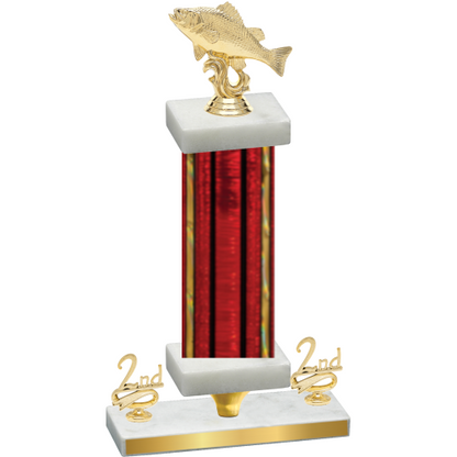 Premium Single Red Glacier Second Place Fishing Trophy