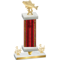 Premium Single Red Glacier Third Place Fishing Trophy