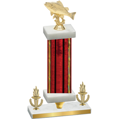 Premium Single Red Glacier Victory Fishing Trophy