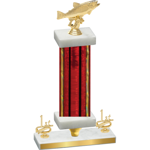 Premium Single Red Glacier First Place Fishing Trophy