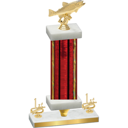 Premium Single Red Glacier First Place Fishing Trophy