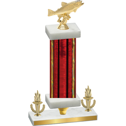 Premium Single Red Glacier Victory Fishing Trophy