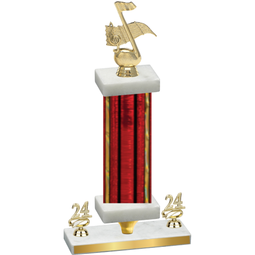 Premium Single Red Glacier Year Music Trophy