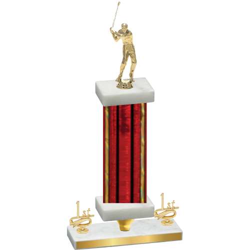 Premium Single Red Glacier First Place Golf Trophy