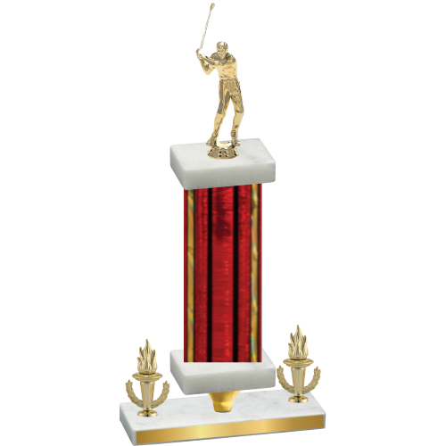 Premium Single Red Glacier Victory Golf Trophy