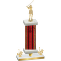 Premium Single Red Glacier First Place Golf Trophy