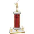 Premium Single Red Glacier Third Place Golf Trophy