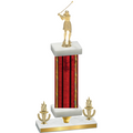 Premium Single Red Glacier Victory Golf Trophy