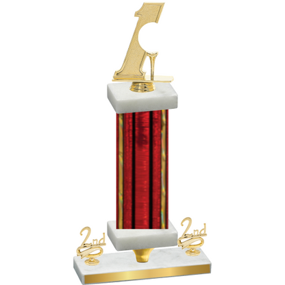 Premium Single Red Glacier Second Place Golf Trophy