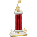 Premium Single Red Glacier Fourth Place Golf Trophy