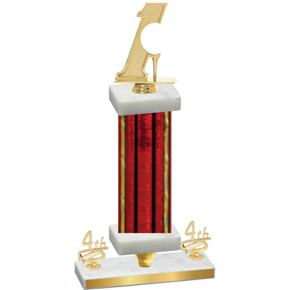 Premium Single Red Glacier Fourth Place Golf Trophy