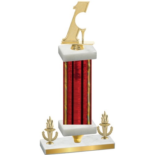 Premium Single Red Glacier Victory Golf Trophy