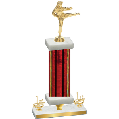 Premium Single Red Glacier First Place Karate Trophy