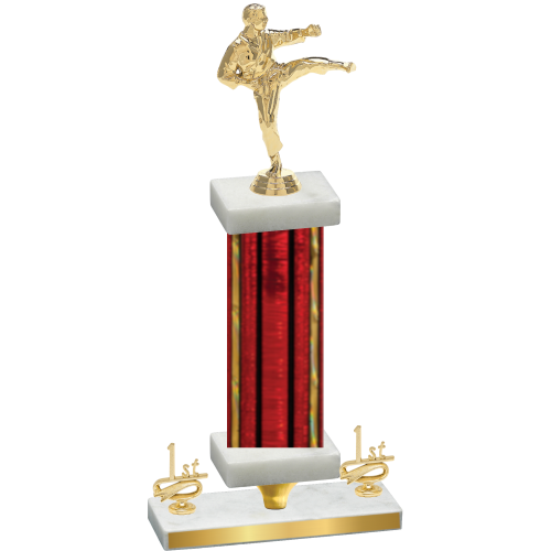 Premium Single Red Glacier First Place Karate Trophy