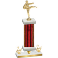 Premium Single Red Glacier Second Place Karate Trophy