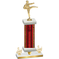 Premium Single Red Glacier Third Place Karate Trophy