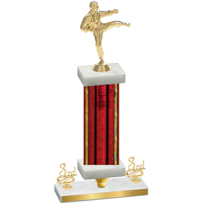 Premium Single Red Glacier Third Place Karate Trophy