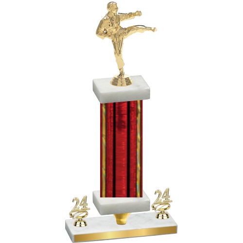 Premium Single Red Glacier Year Karate Trophy