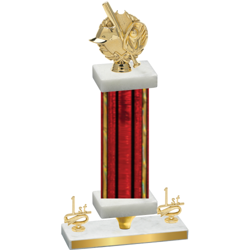 Premium Single Red Glacier First Place Baseball Trophy