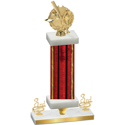 Premium Single Red Glacier Third Place Baseball Trophy