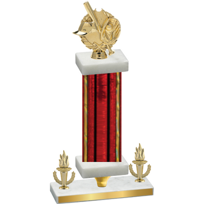 Premium Single Red Glacier Victory Baseball Trophy