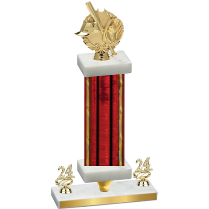 Premium Single Red Glacier Year Baseball Trophy